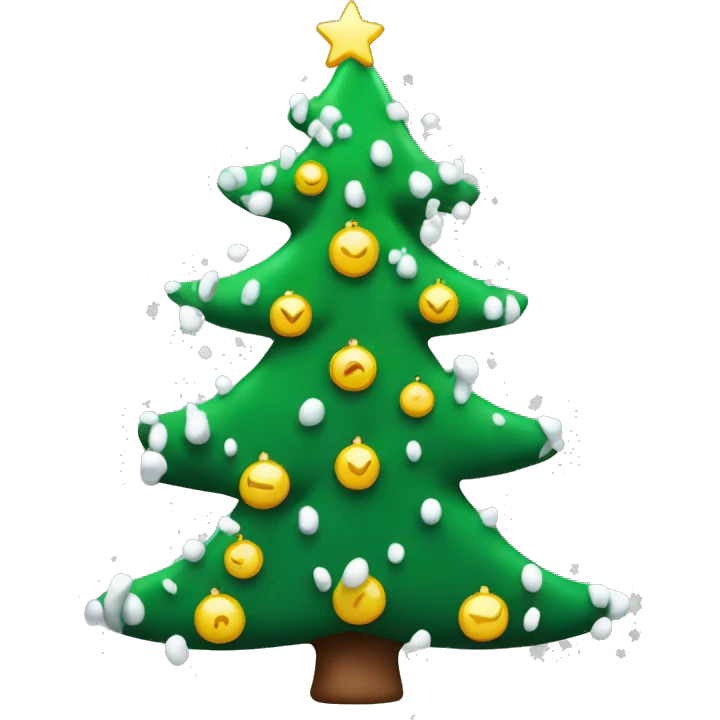 Christmas tree with white snowflakes emoji