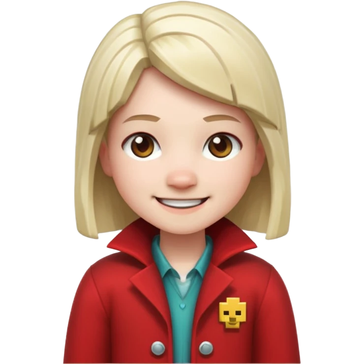 Minecraft villager wearing a red coat emoji