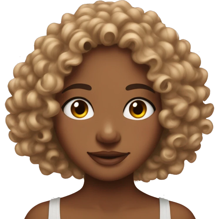 Heart eyes on tan curly hair girl  emoji