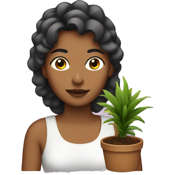 mujer con plantas emoji
