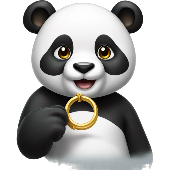 Panda wearing ring  emoji
