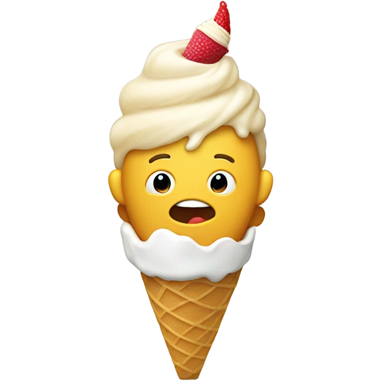 Trump eating ice cream emoji
