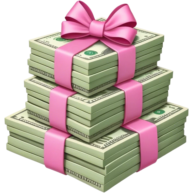Money with pink bows emoji