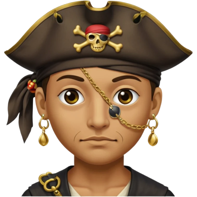 Eye patch pirate with earring, one eye covered
 emoji