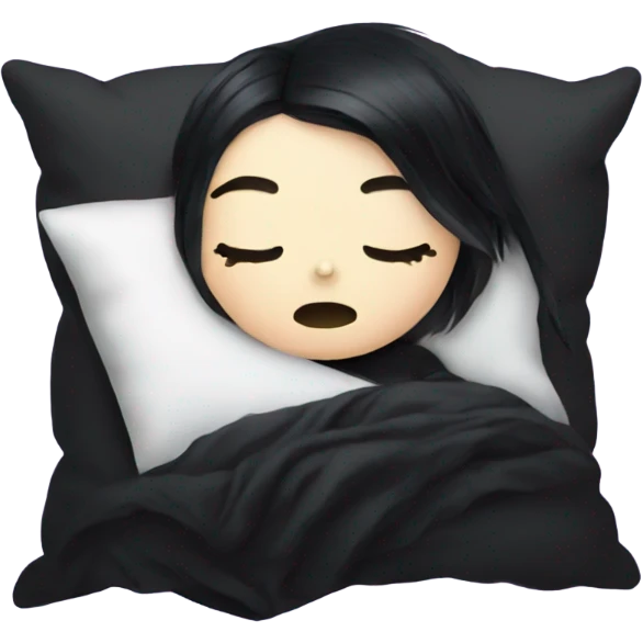 Goth girl sleeping in pillow emoji
