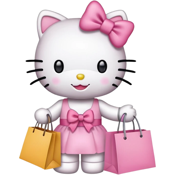 Hello kitty shopping emoji
