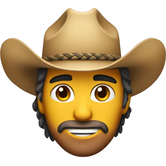 un cowboy avec un brin de paille à la bou emoji