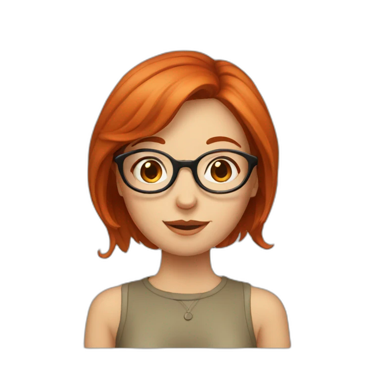 redhead girl with round glasses  emoji