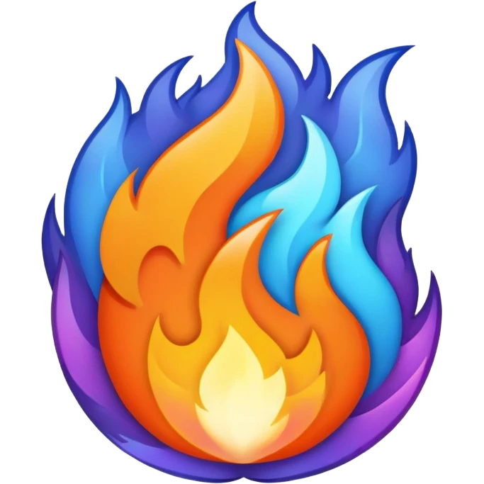🔥 with a cool colours emoji