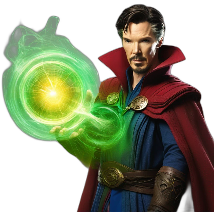 Doctor Strange, casting a spell in hyper-realistic style. emoji