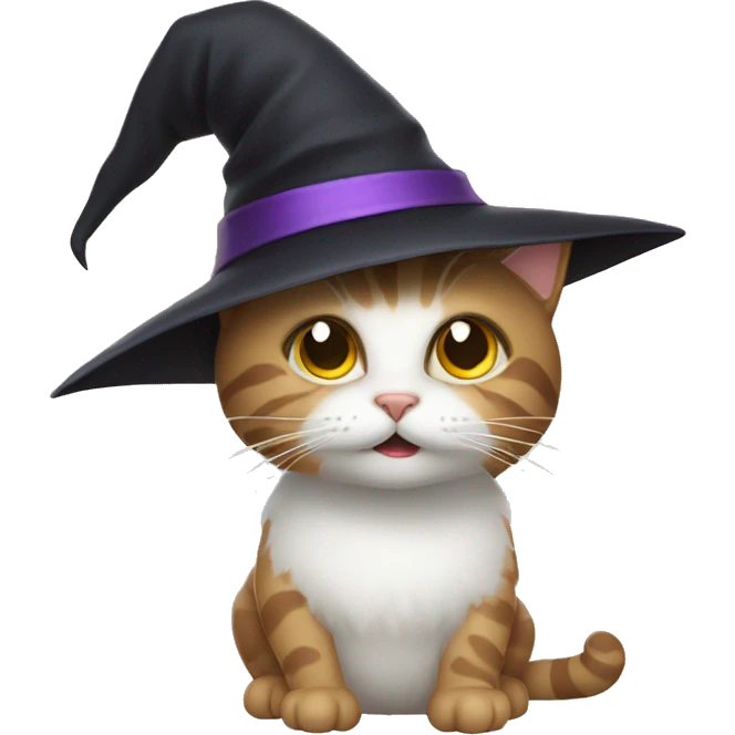cat in witch hat emoji
