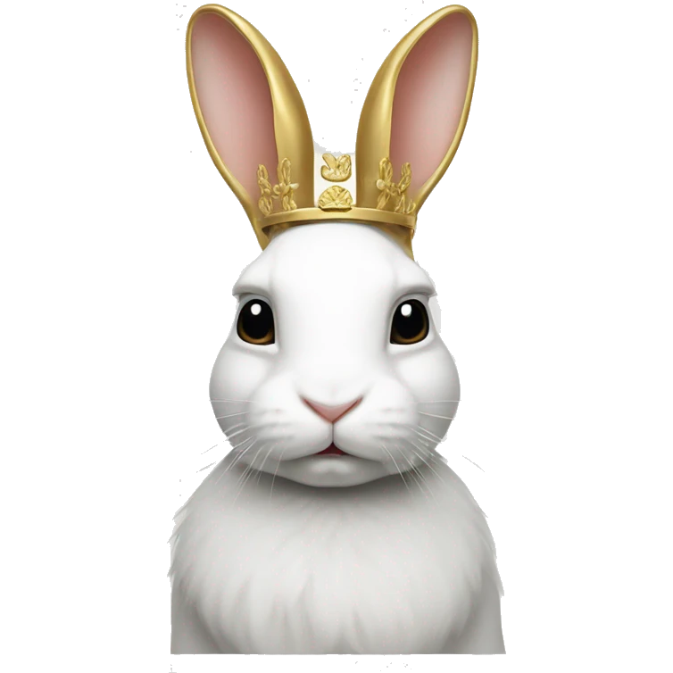 white rabbite, luxury style, gold border emoji