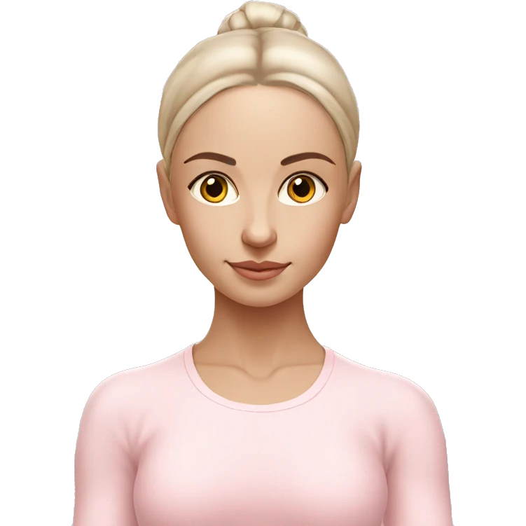 Aesthetic Ukrainian yoga girl in light pink yoga outfit emoji