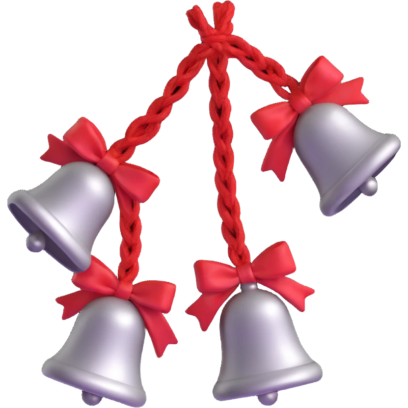 metallic ghungroo bells tied with red thread, used in Indian dance emoji