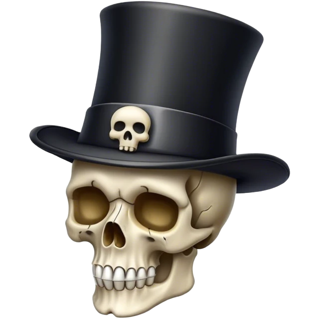 Skull wearing a tophat emoji