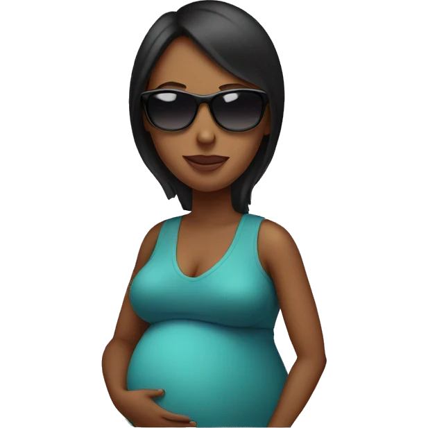 Pregnant mom with sunglasses emoji