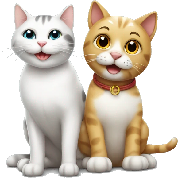 Smiling cat sitting on Smiling cat sitting on dog  emoji