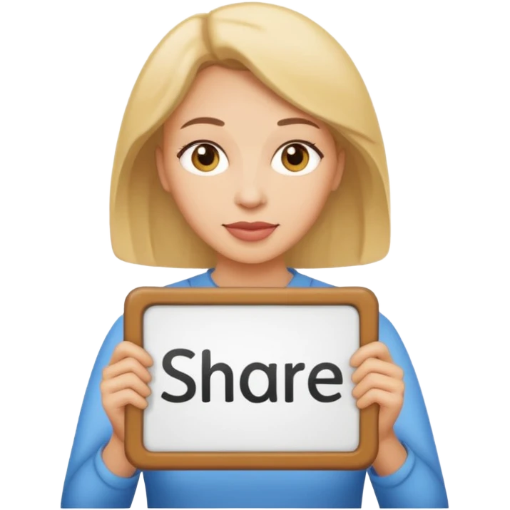 mom holding share sign emoji