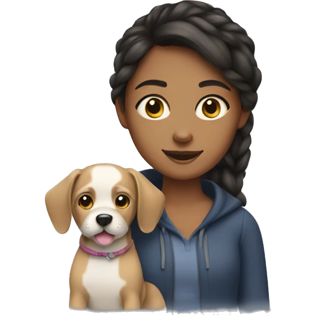 girl with dog emoji