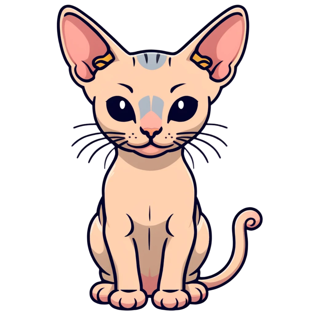hairless sphynx cat full body pose emoji