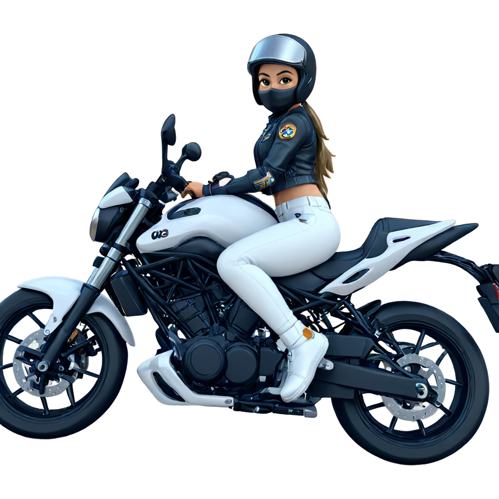 girl in motorcycle gear emoji