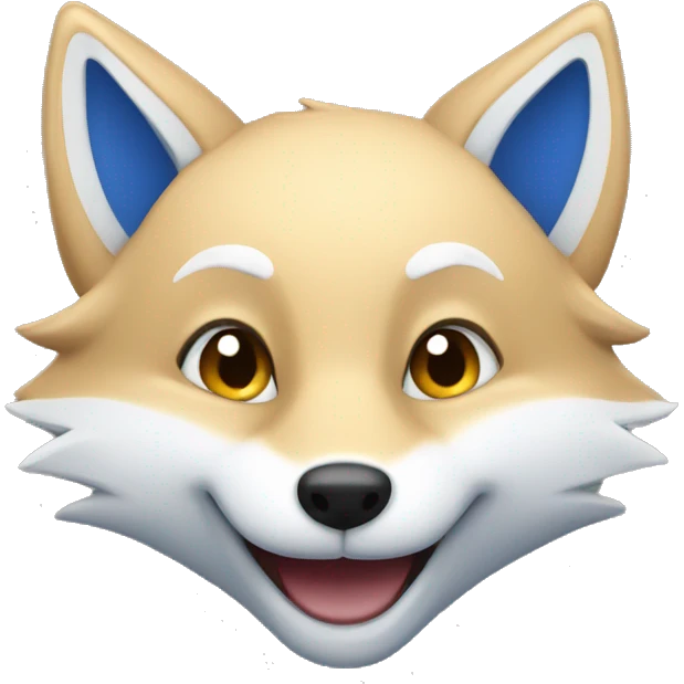 The blue fox is smiling emoji