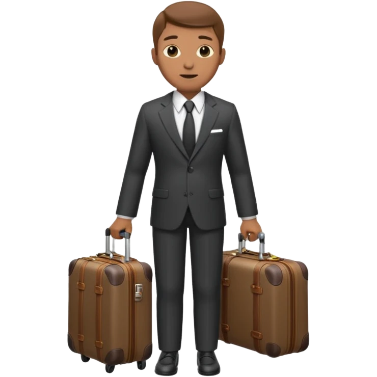 hombre elegante con maletas  emoji