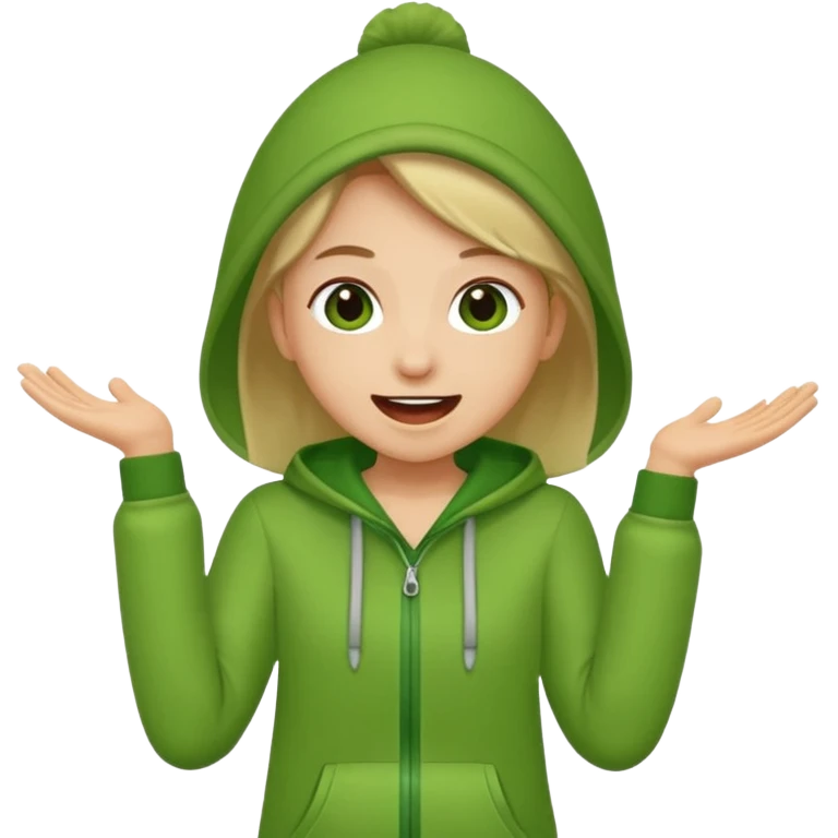 Excited with green emoji