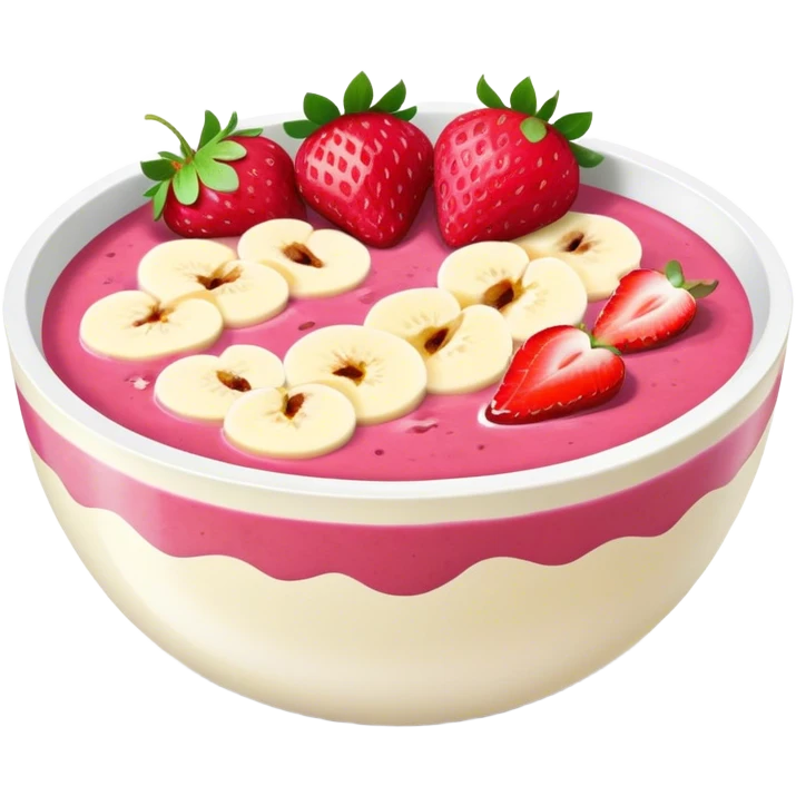 smoothie bowl with strawberries emoji