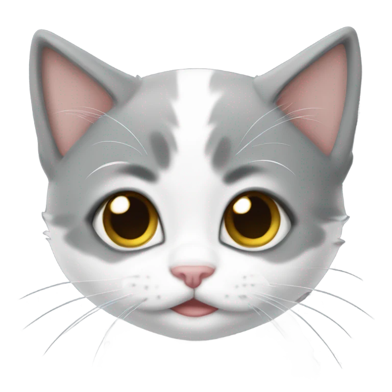grey and white kitten emoji