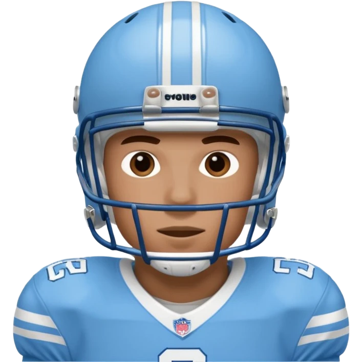 College football player in  Carolina Blue color  emoji