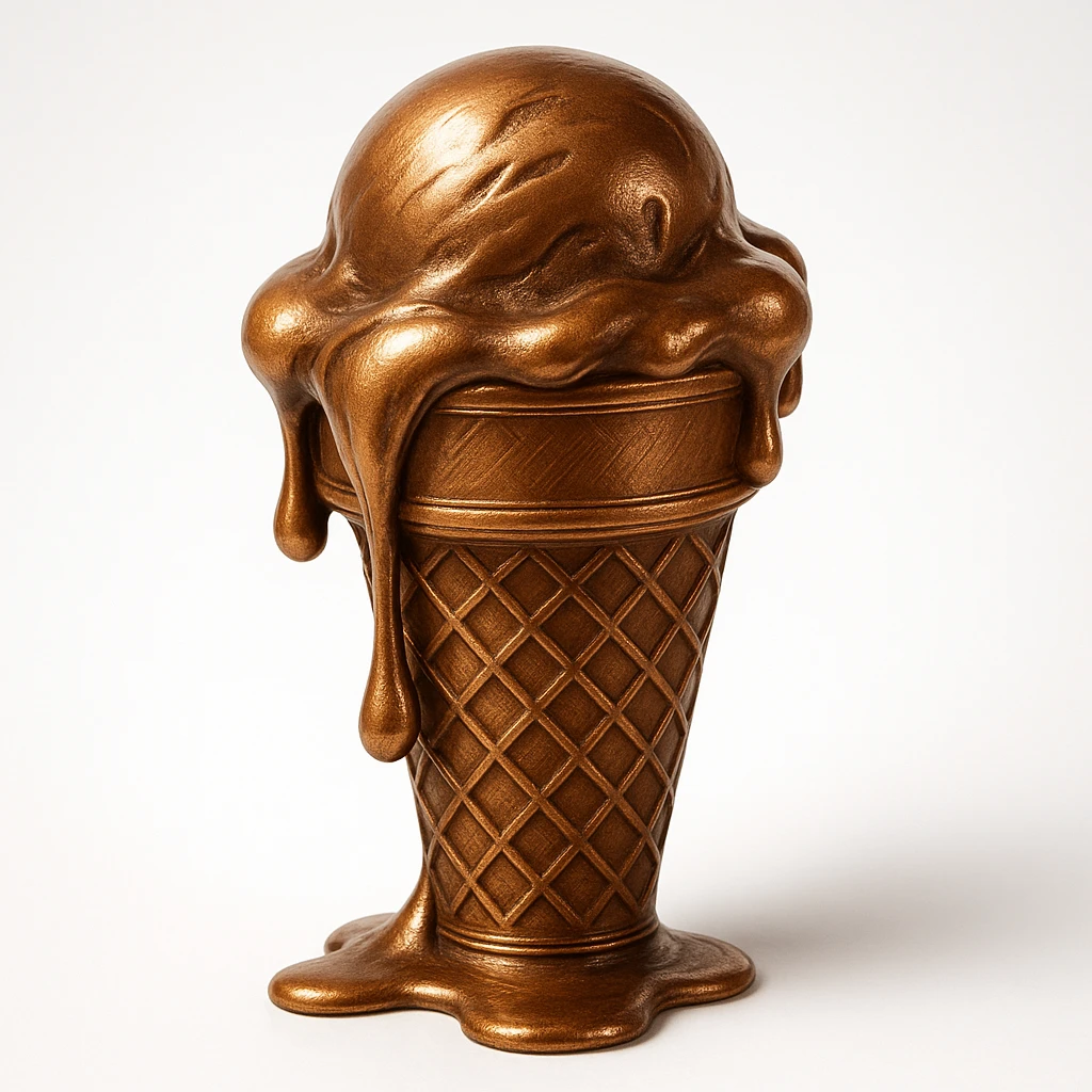 happy children with melting ice cream cones emoji