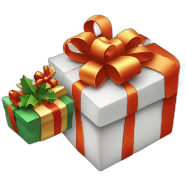 christmas presents with decoration emoji