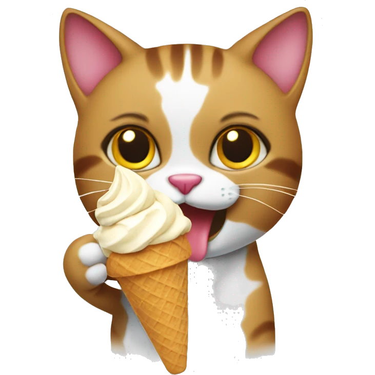 Cat eating ice cream emoji