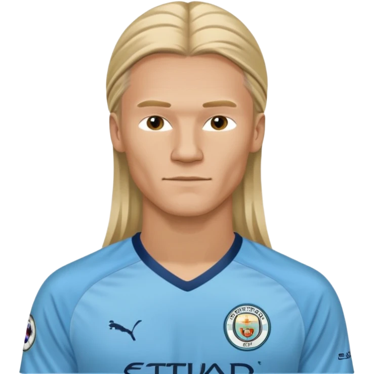 Erling Haaland long hair doing the lotus Manchester city  emoji
