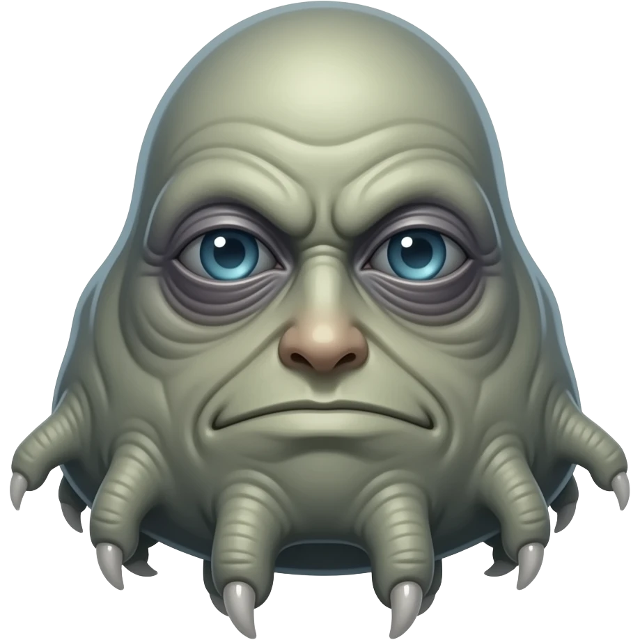 Custom iOS emoji with no blur and a white background. The topic of the emoji is "odd creature". It MUST maintain the general apple iOS emoji style. emoji