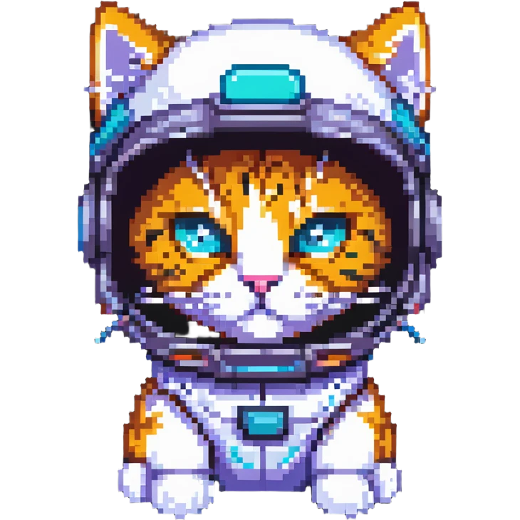 space cat with futuristic visor emoji