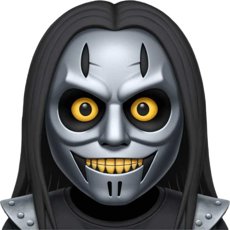 Um emoji gotico com a máscara de espinhos do integrante do slipknot joey jordison emoji