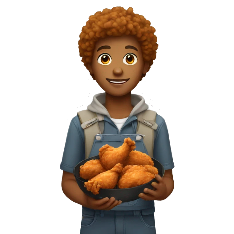 boy with fried chicken emoji