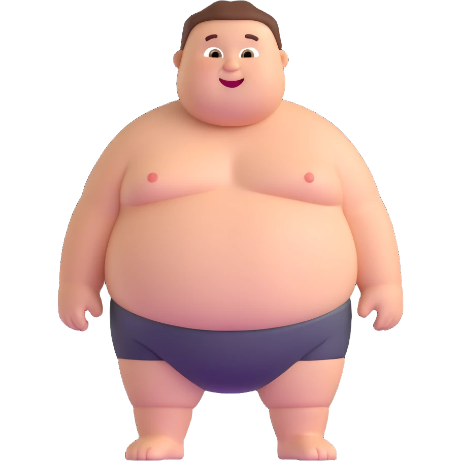 chubby shirtless character emoji