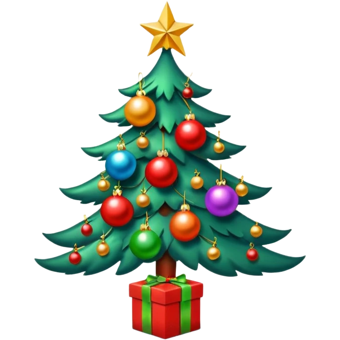 Árvore de natal,bolas de colocar na árvore, presente  emoji