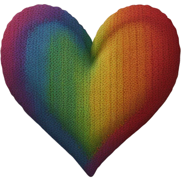 Rainbow knitted heart emoji