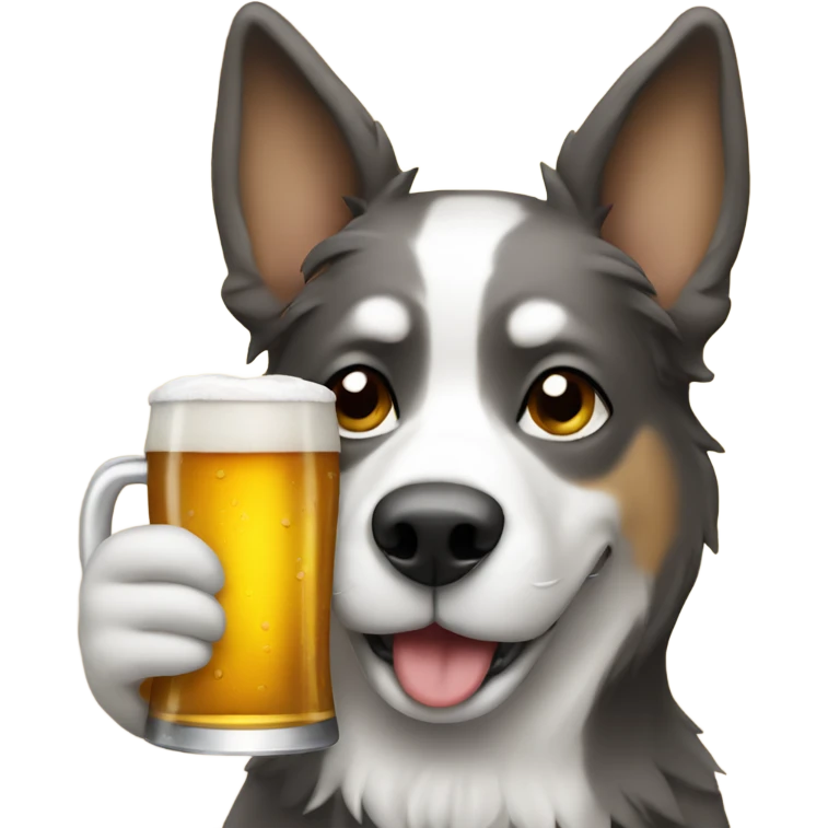 Dog drinking beer emoji