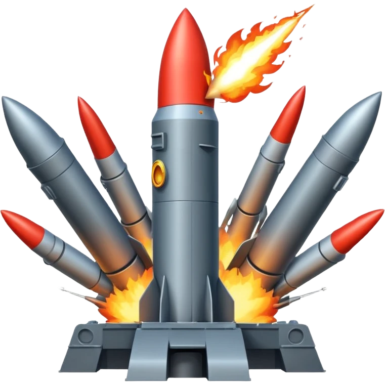 missiles launching from a missile battery emoji