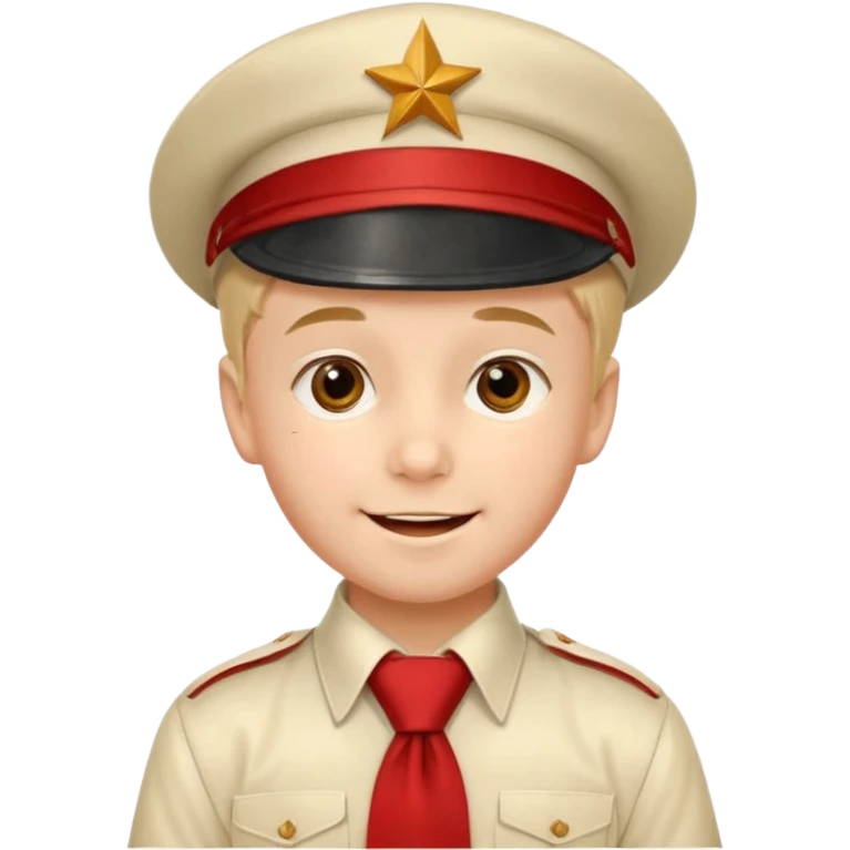 Мальчик в красном пионерском галстуке и пионерской пилотке СССР emoji