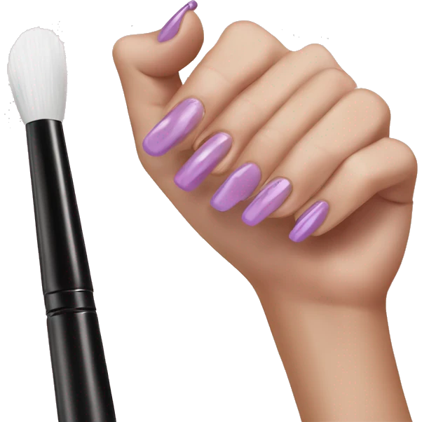 French tip nails and nail polish brush emoji