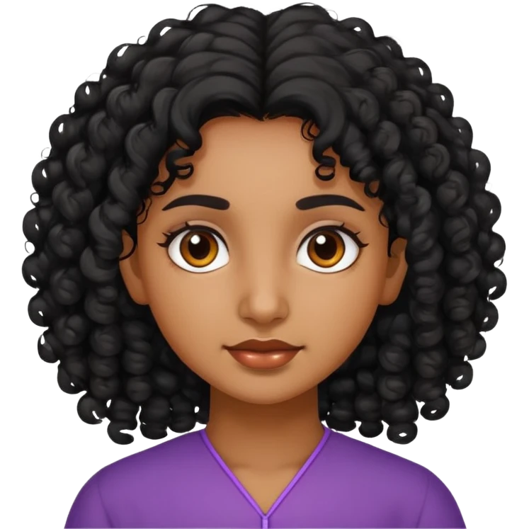 Tamoul girl with curly hair emoji
