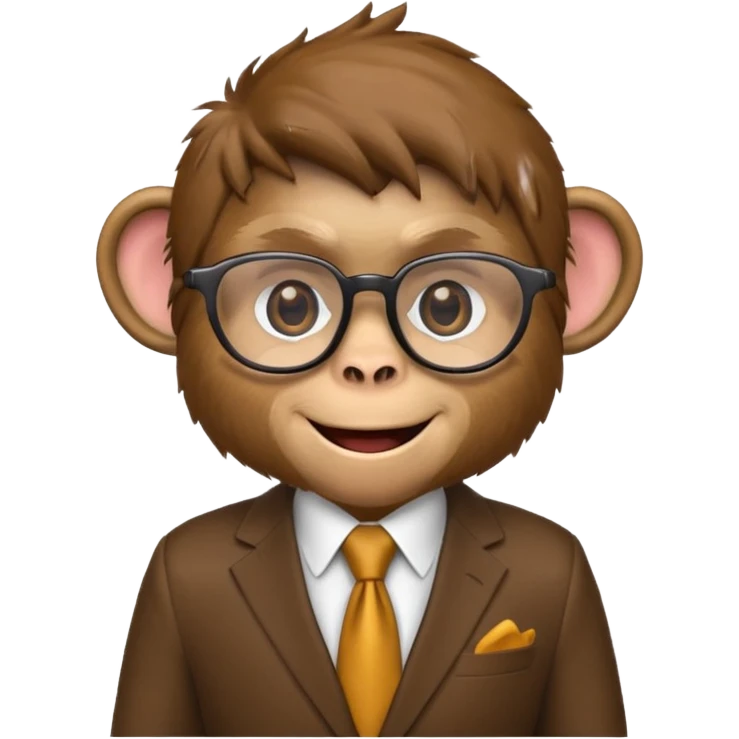Make an emoji  that looks like a monkey in a mafia with glasses emoji