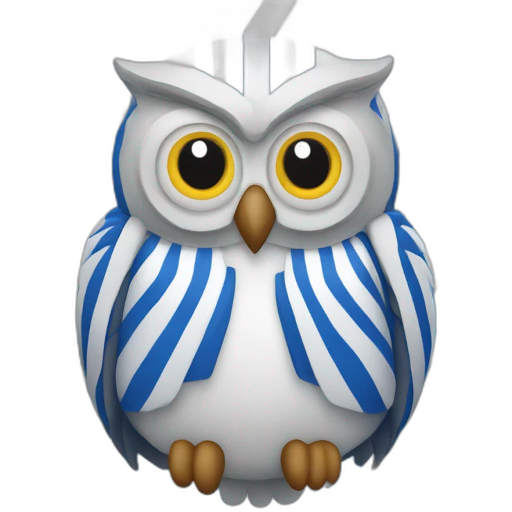 Sheffield Wednesday Owl wearing blue and white stripes emoji