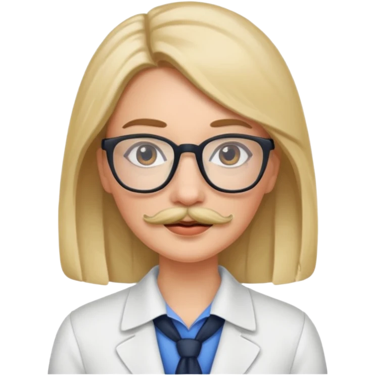 woman with glasses and mustache emoji